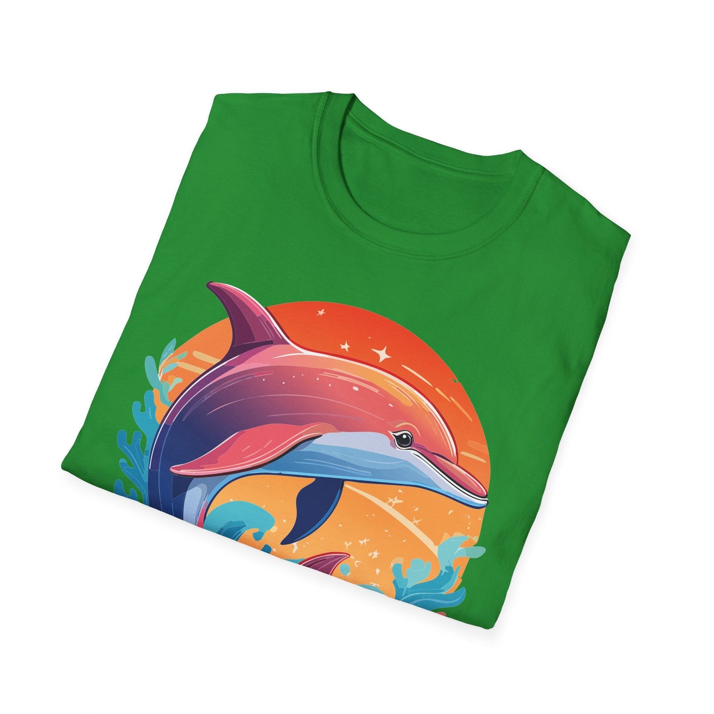 Dolphin Shirt Unisex Tee 100 Percent Ring Spun Cotton Softstyle Gildan 64000 Comfort Fit