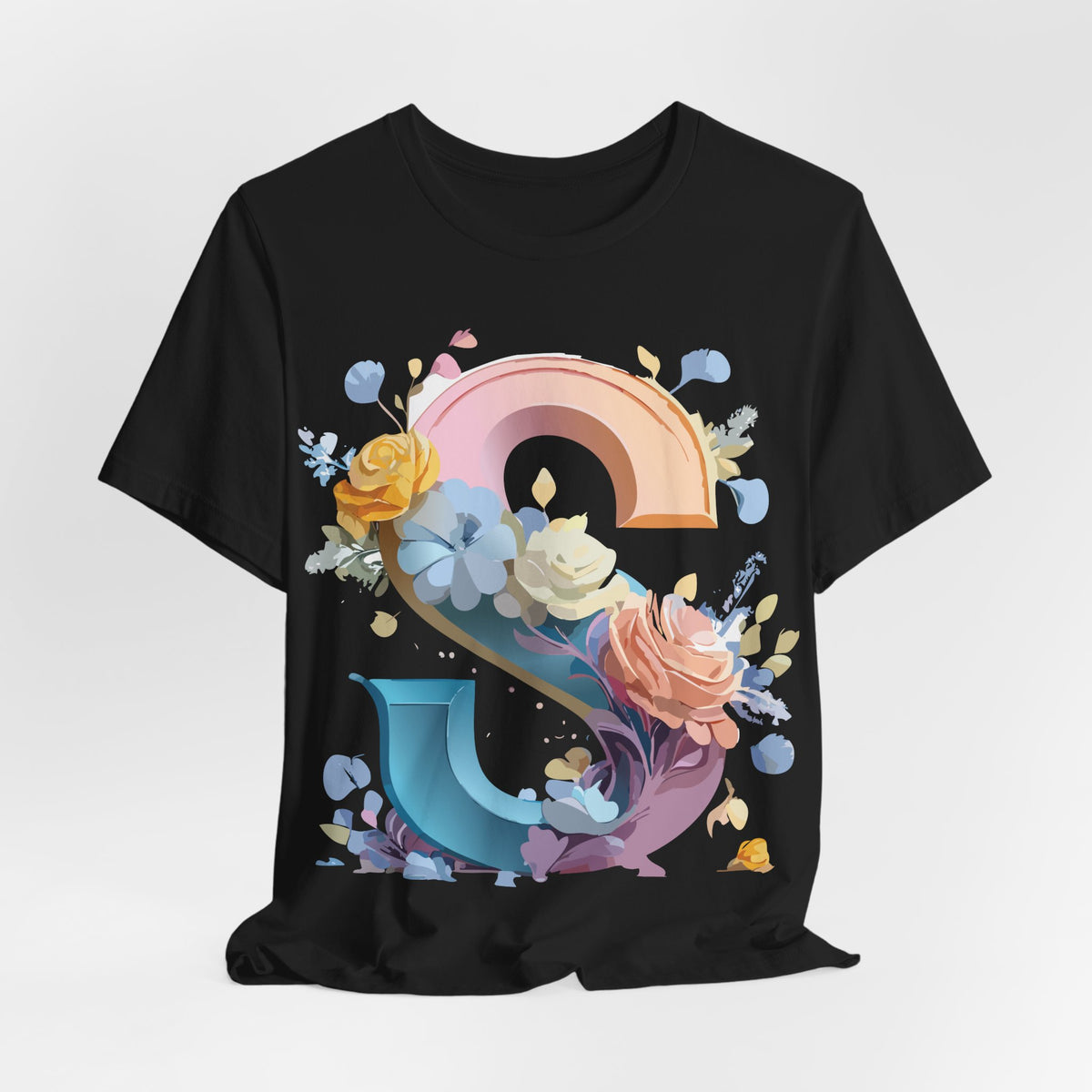 Letter S Graphic Unisex Cotton Bella+Canvas Tee with Art Letter Design