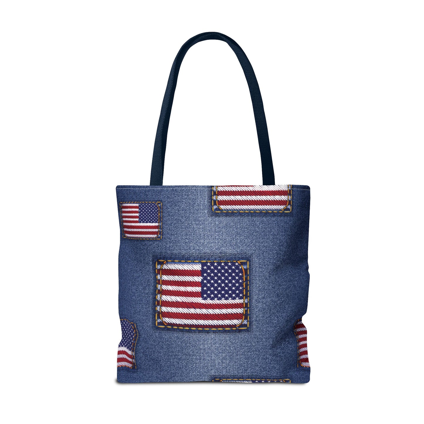 4th of July Graphic Denim Fabric Imitation Print Unisex Canvas Bag Poly Spun 3 Sizes Tote Bag 200-14