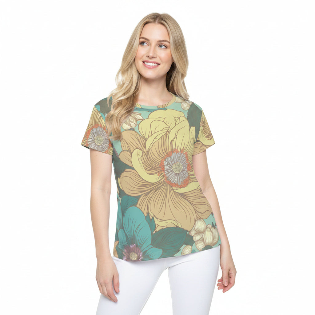 Women Poly Shirt with Floral Print F314