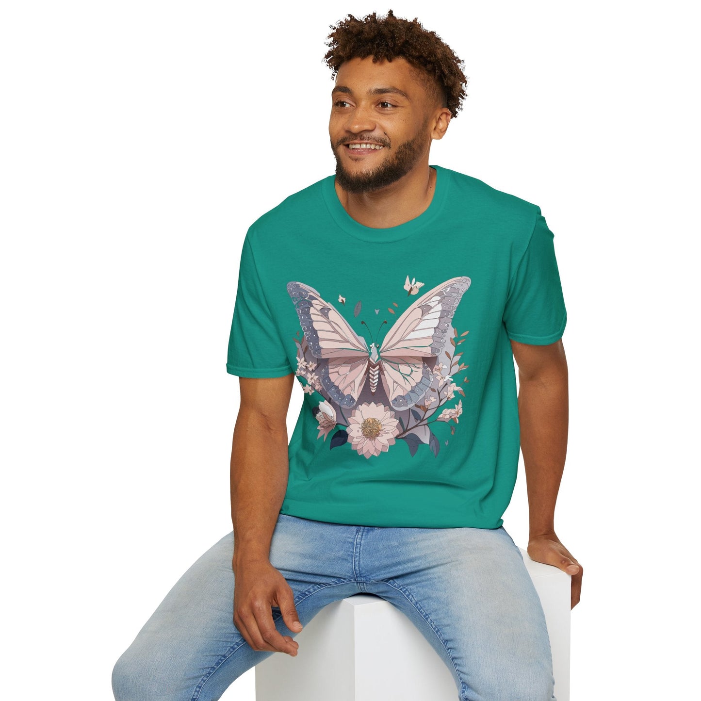 Butterfly Shirt Unisex Gildan Softstyle 64000 Monarch Butterfly Tee 100 Percent Ring Spun Cotton