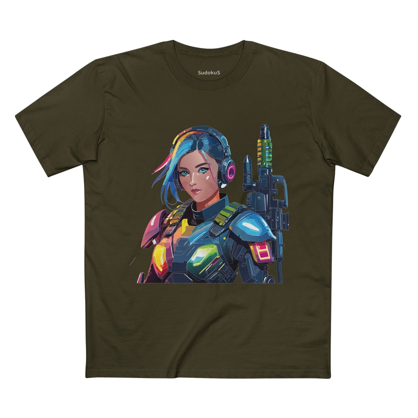 Army-woman Graphic Unisex 100 Cotton Staple Tee 12