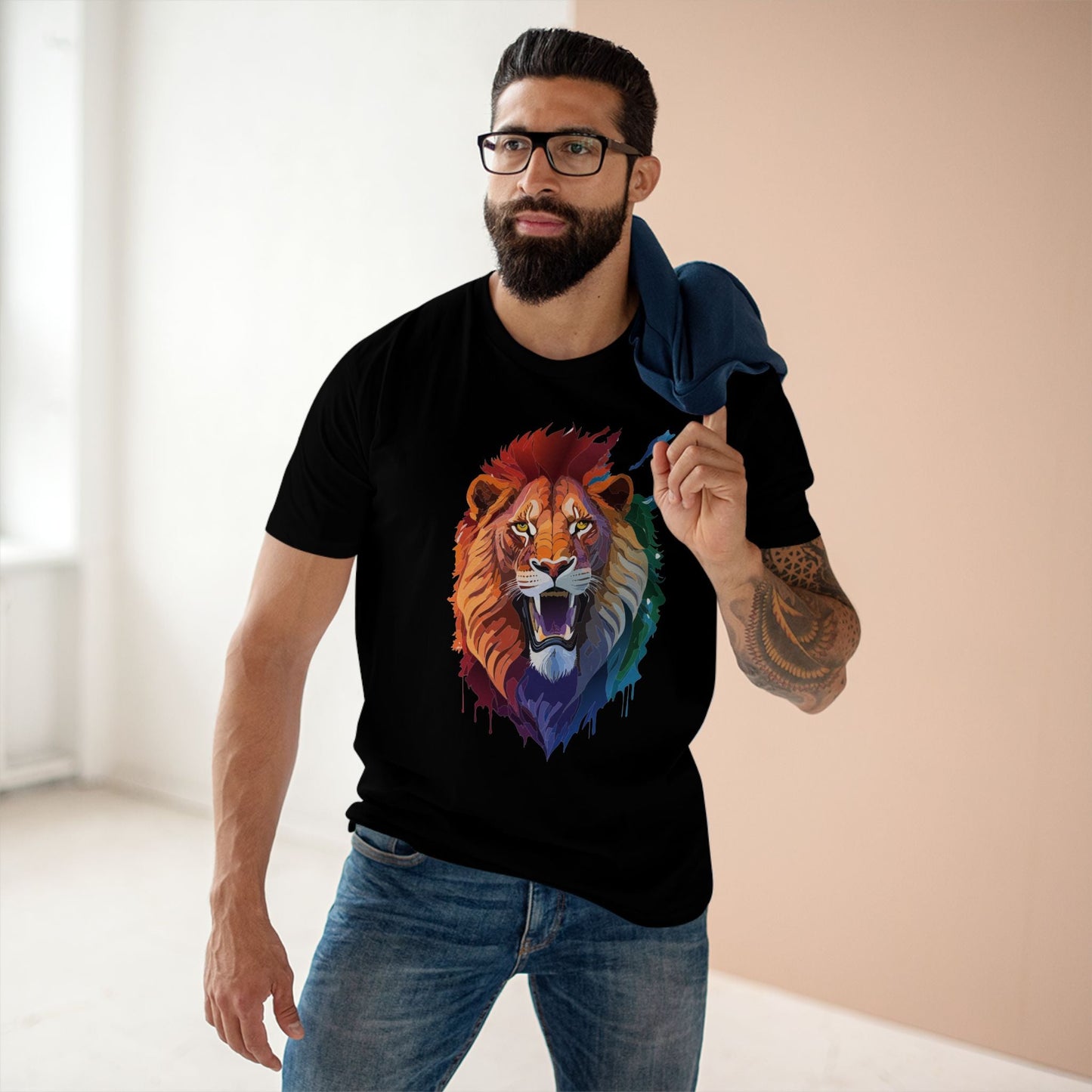 Lion Graphic Unisex 100 Cotton Staple Tee with Animal Design Artwork 29