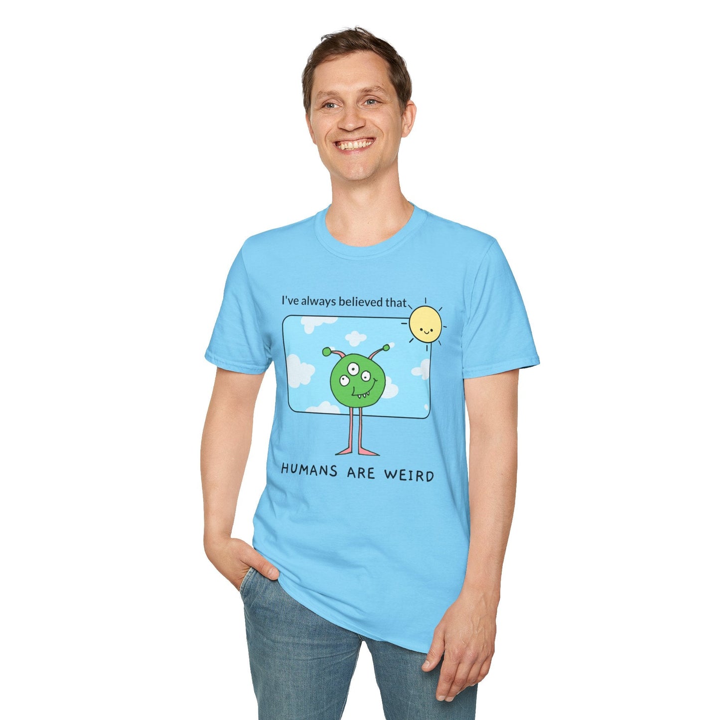 Alien Cartoon Humans Are Weird TShirt
