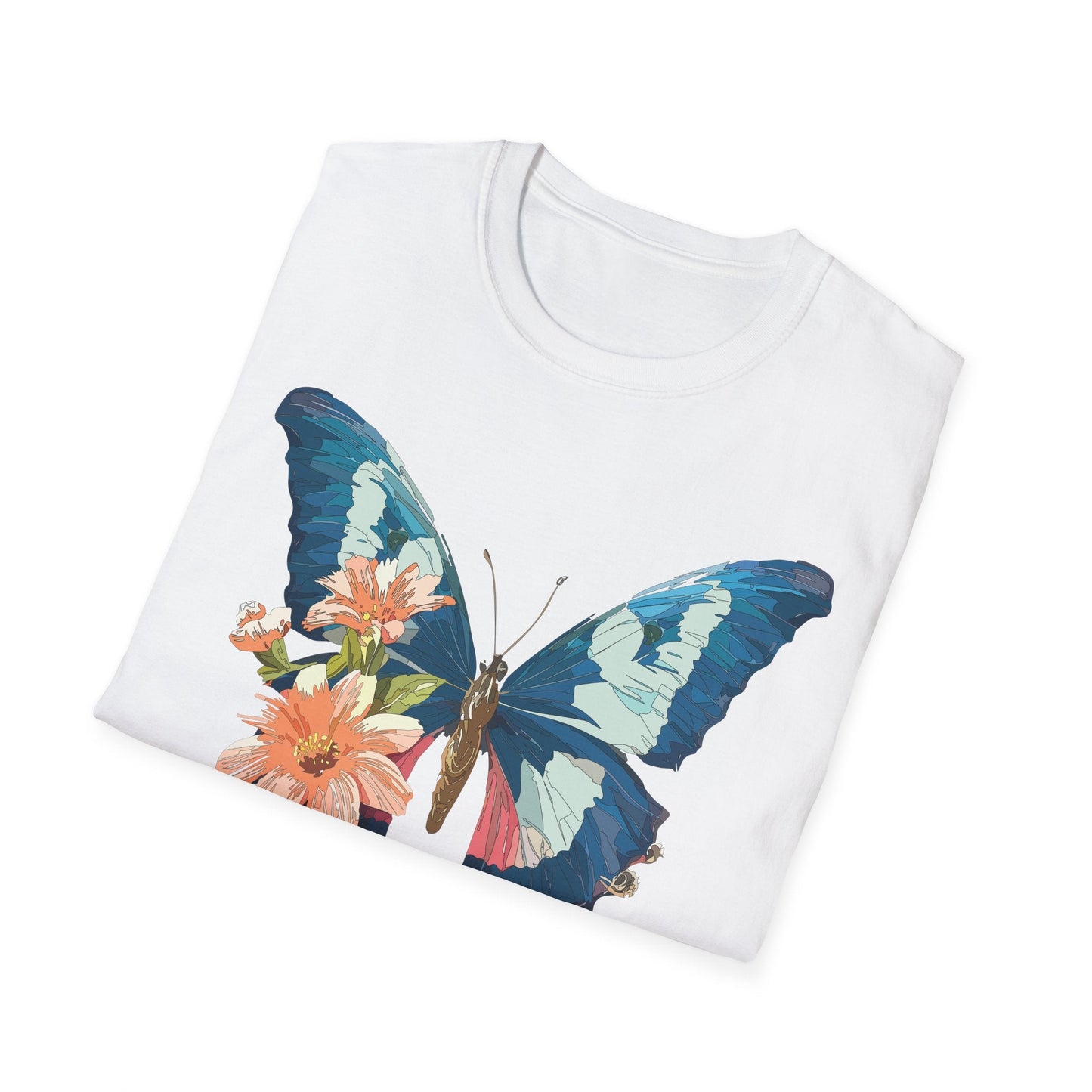 Butterfly Themed Unisex T Shirt Monarch Design Softstyle 64000 100 Cotton Tee For Everyday Comfort