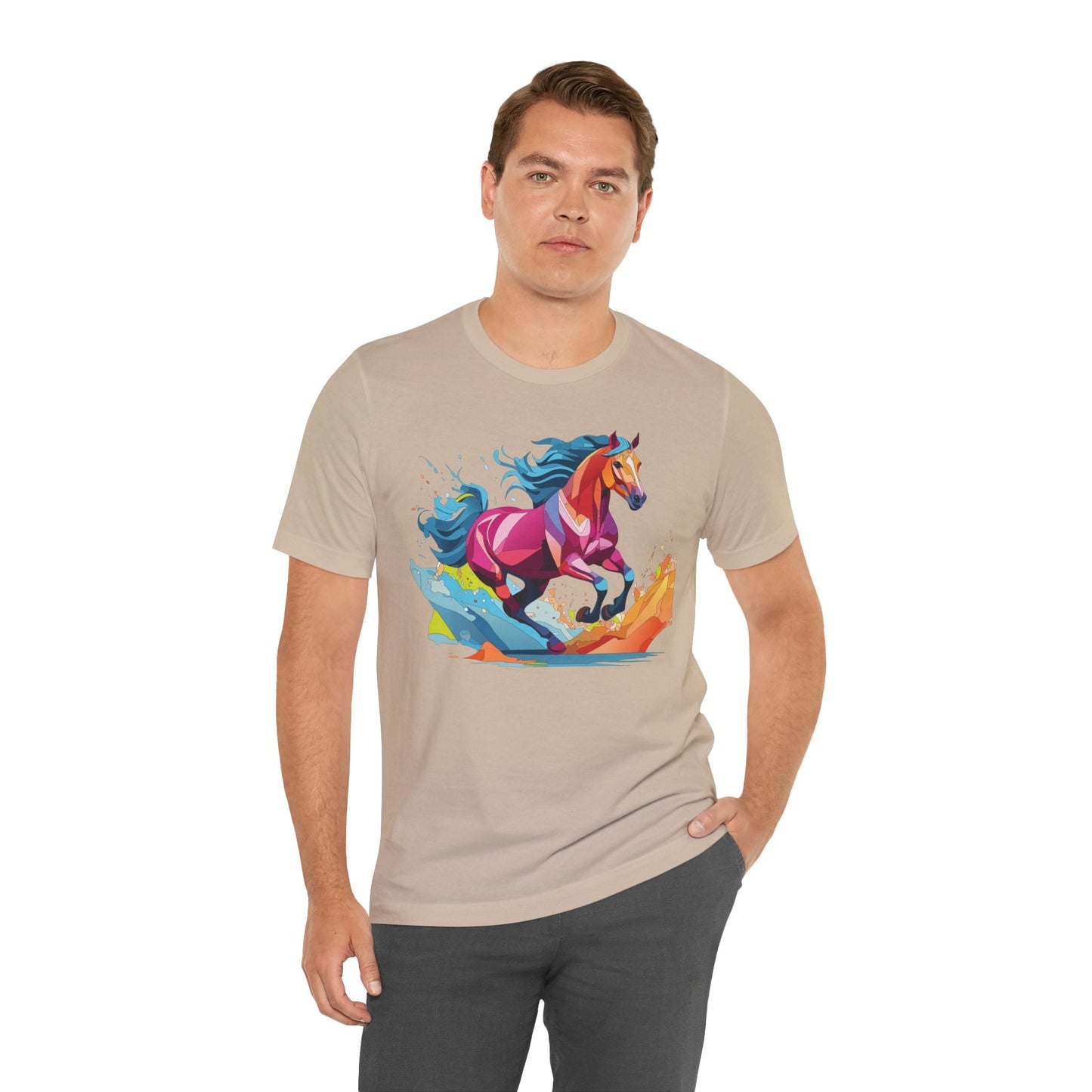 Unisex Animal Tee Shirt With Wild Animals Art Design Short Sleeve Casual Wear Everyday