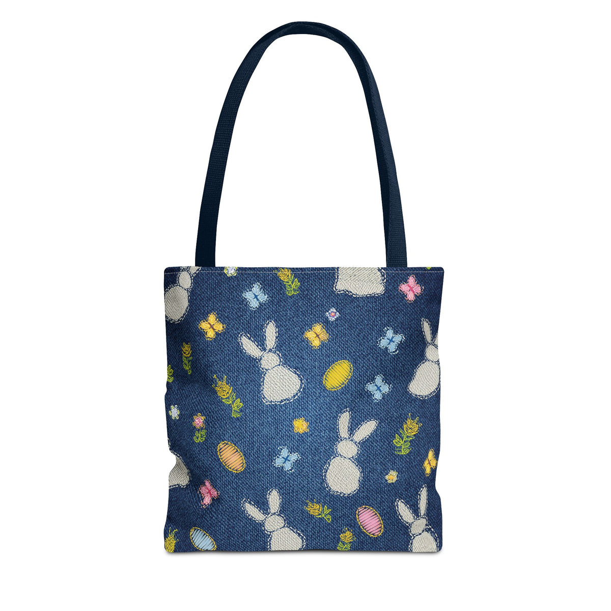 Easter Graphic Design Denim Fabric Imitation Print Unisex Canvas Bag Poly Spun 3 Sizes Tote Bag 204-2