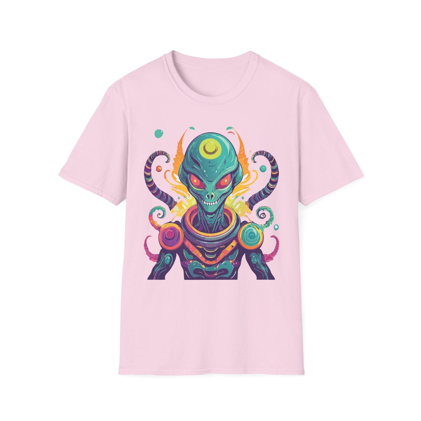 Alien Cosmos Unisex T Shirt With Aliens Design Gildan Softstyle 64000 Comfortable Lightweight Tee