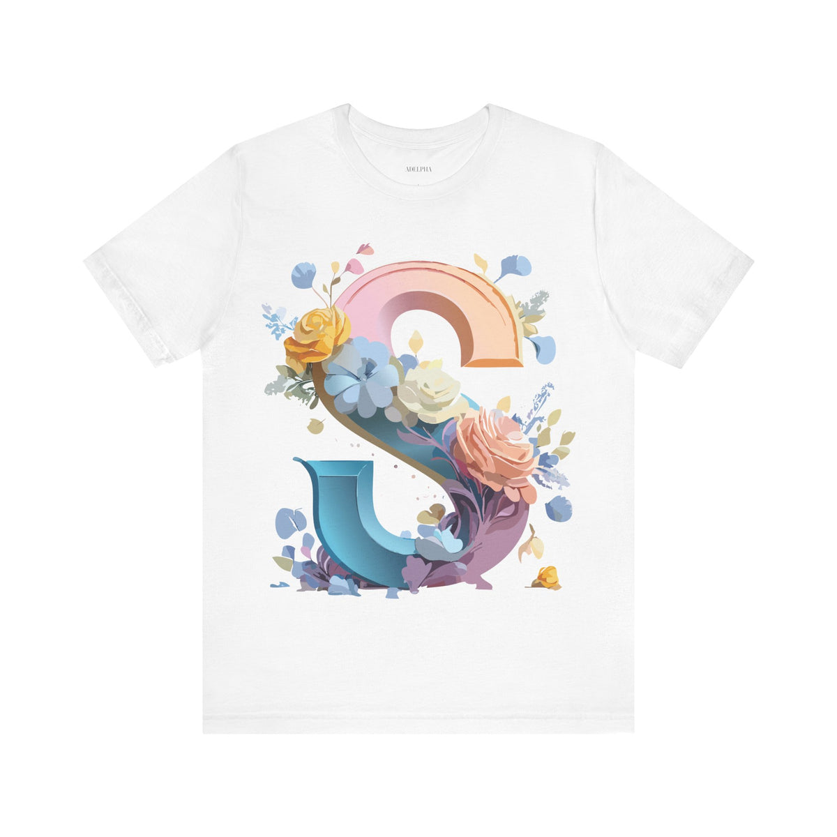 Letter S Graphic Unisex Cotton Bella+Canvas Tee with Art Letter Design