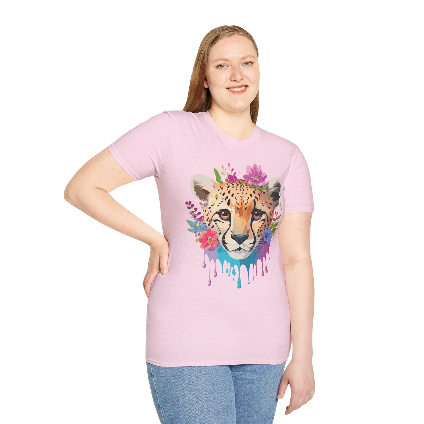Cheetah Print Unisex Softstyle T Shirt Gildan 64000 Tee For Everyday Comfort
