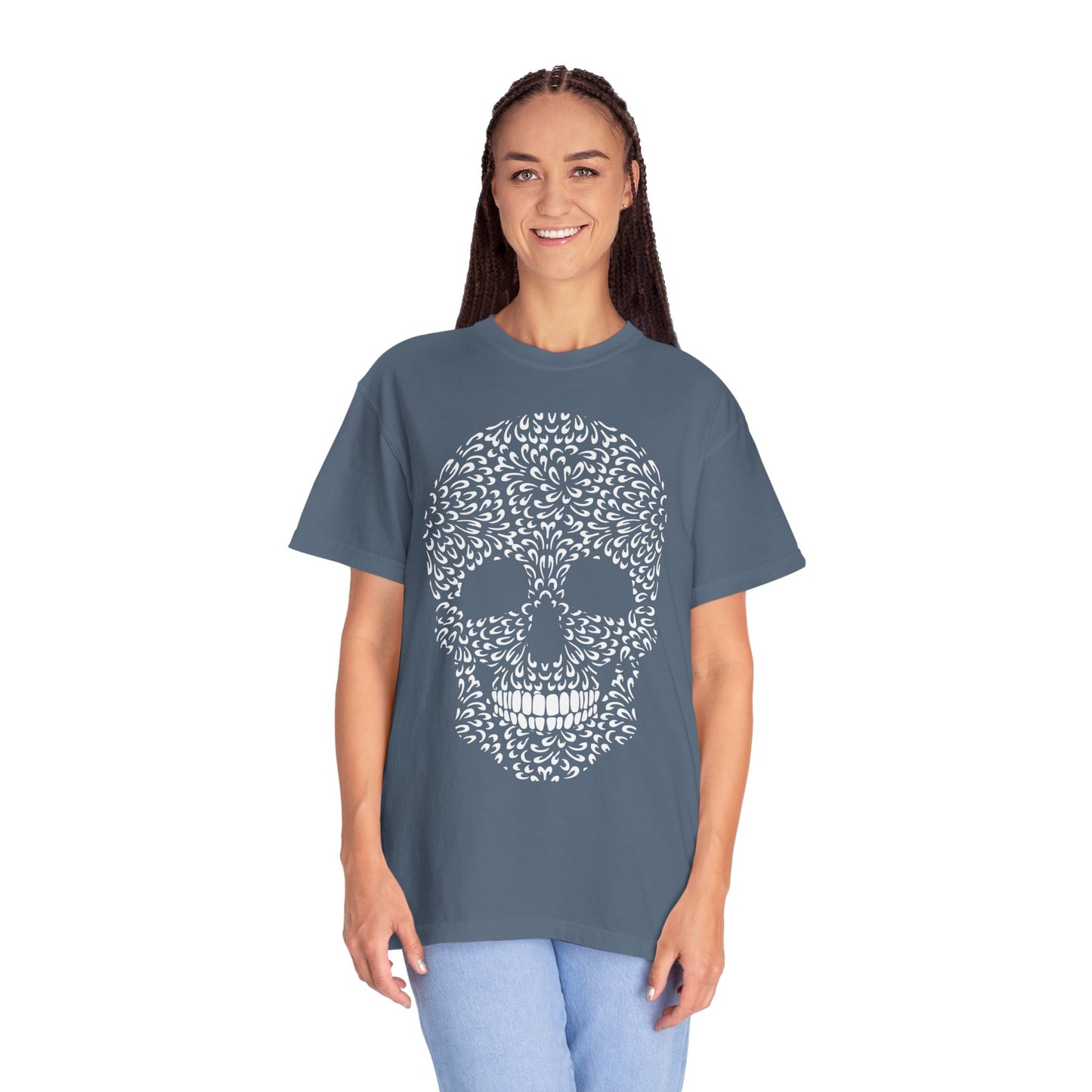 Unisex-T-Shirt aus Baumwolle mit Totenkopf 