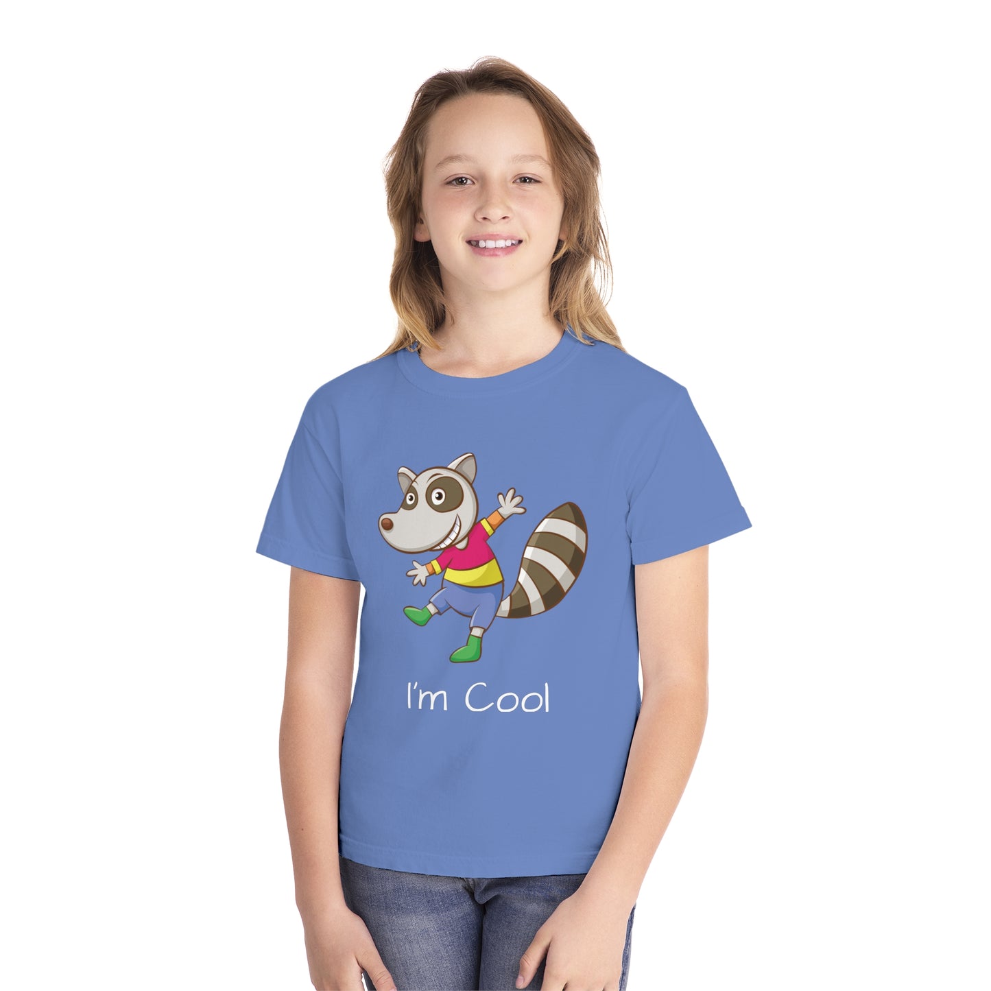 Youth Tee Shirt with Cool Raccoon