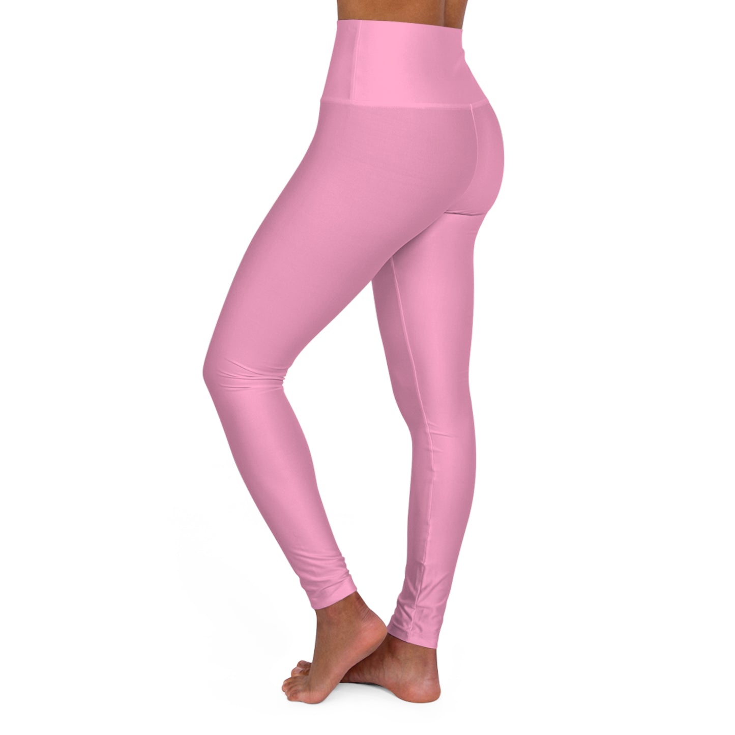 High-Waisted Doll Pink Yoga Leggings Women's Seamless Poly-Span Comfortable Everyday Workout Tights