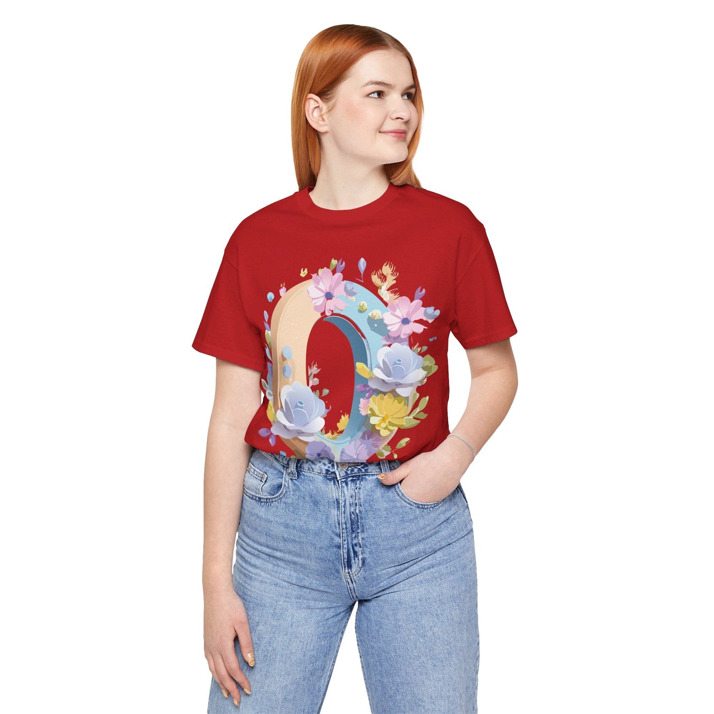 Letter O Shirt Unisex Graphic Tee With Vintage Inspired Art By Adelpha Premium Jersey Short Sleeve