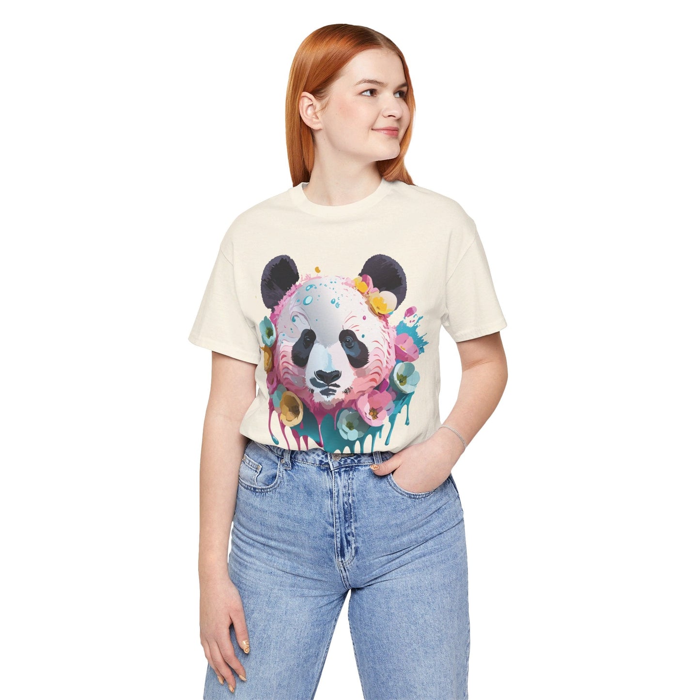 Panda Graphic Unisex 100 Cotton Vintage Art with Animal T-Shirt 6