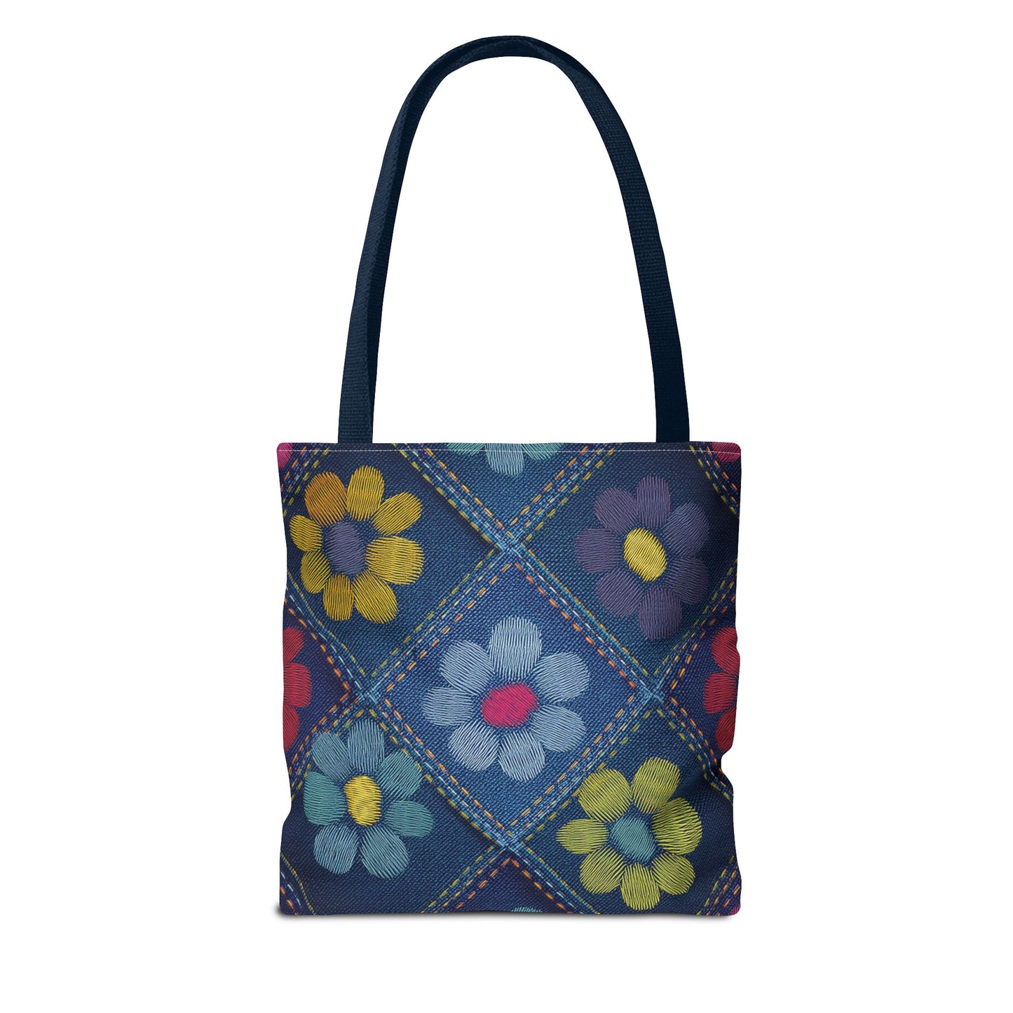Denim Fabric Imitation Print Unisex Canvas Bag Poly Spun 3 Sizes Tote Bag 163
