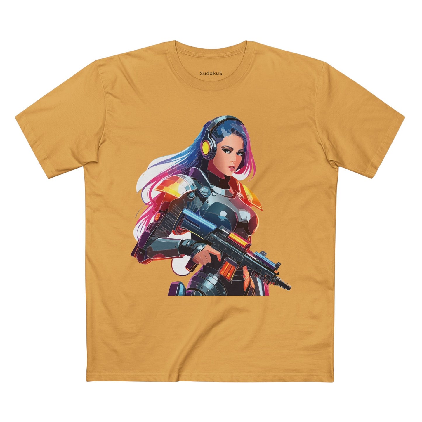 Army-woman Graphic Unisex 100 Cotton Staple Tee 18