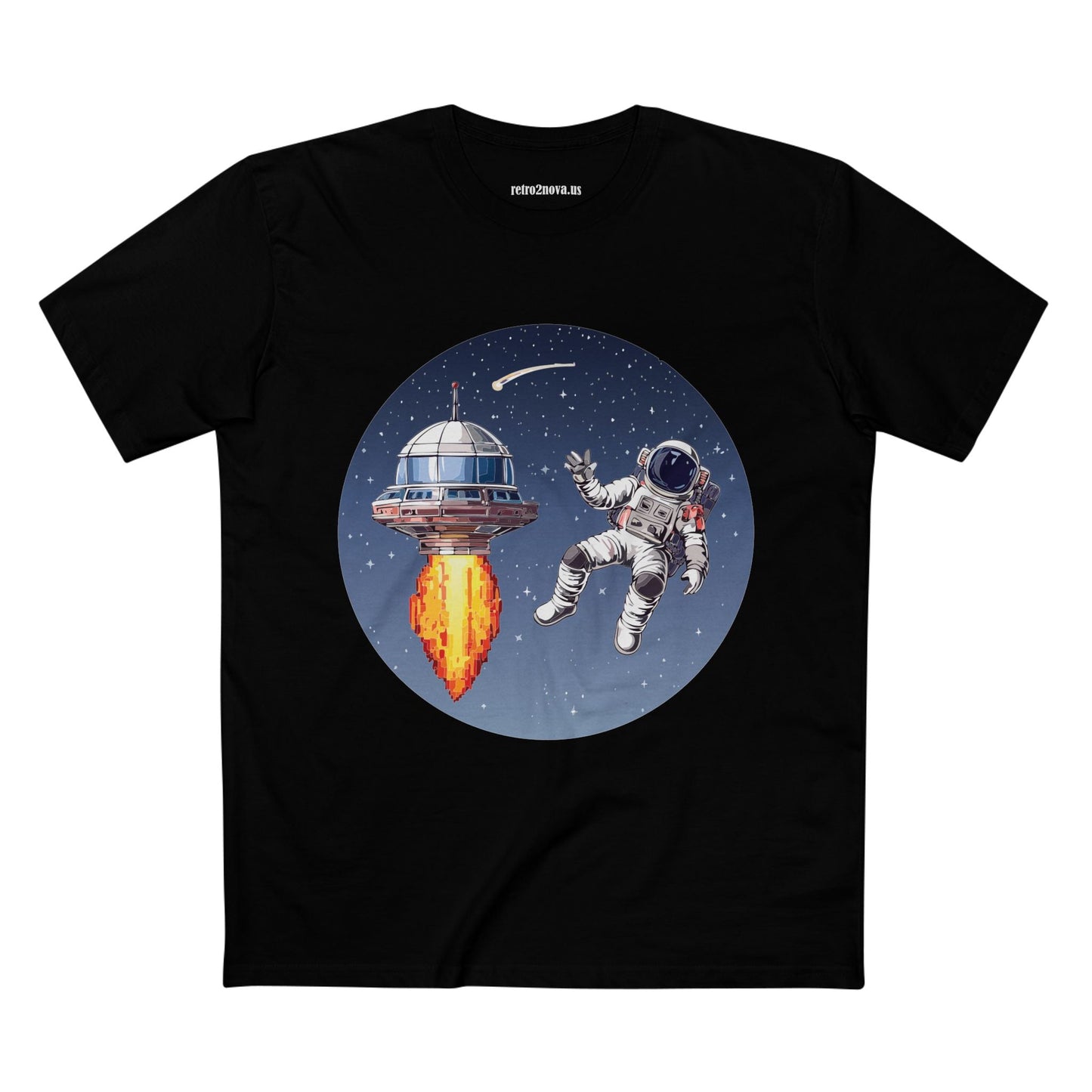 Cosmos Astronaut Shirt Unisex Premium Cotton Tee With Original Art Design Retro2Nova
