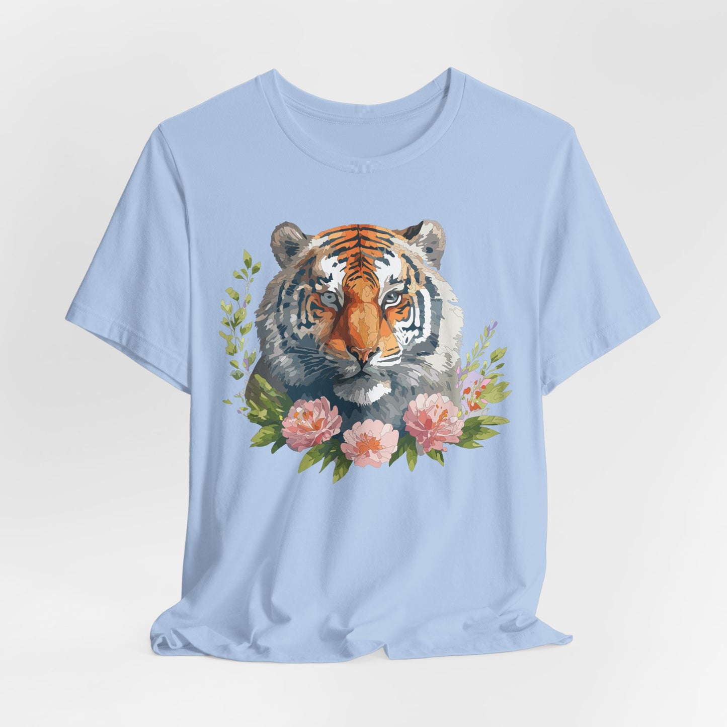 Floral Tiger Shirt, Animal Shirt, Tiger Tee, Unisex Tee, Floral T-shirt, T-Shirt with Animal