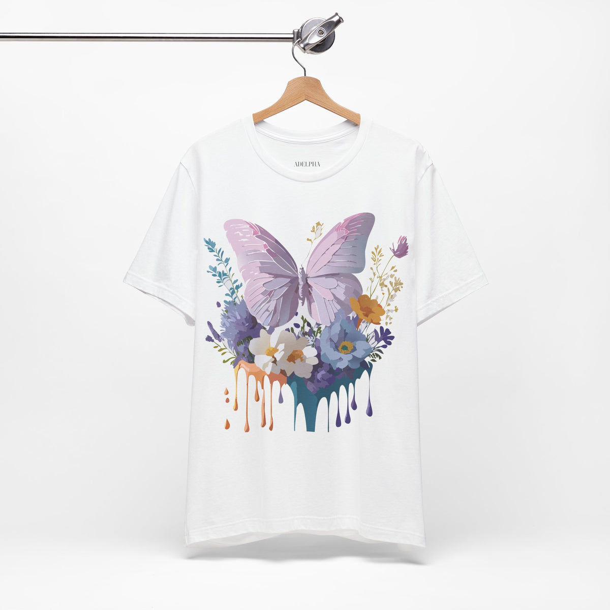 Butterfly Graphic Unisex Cotton Bella+Canvas Tee with Art Design n18
