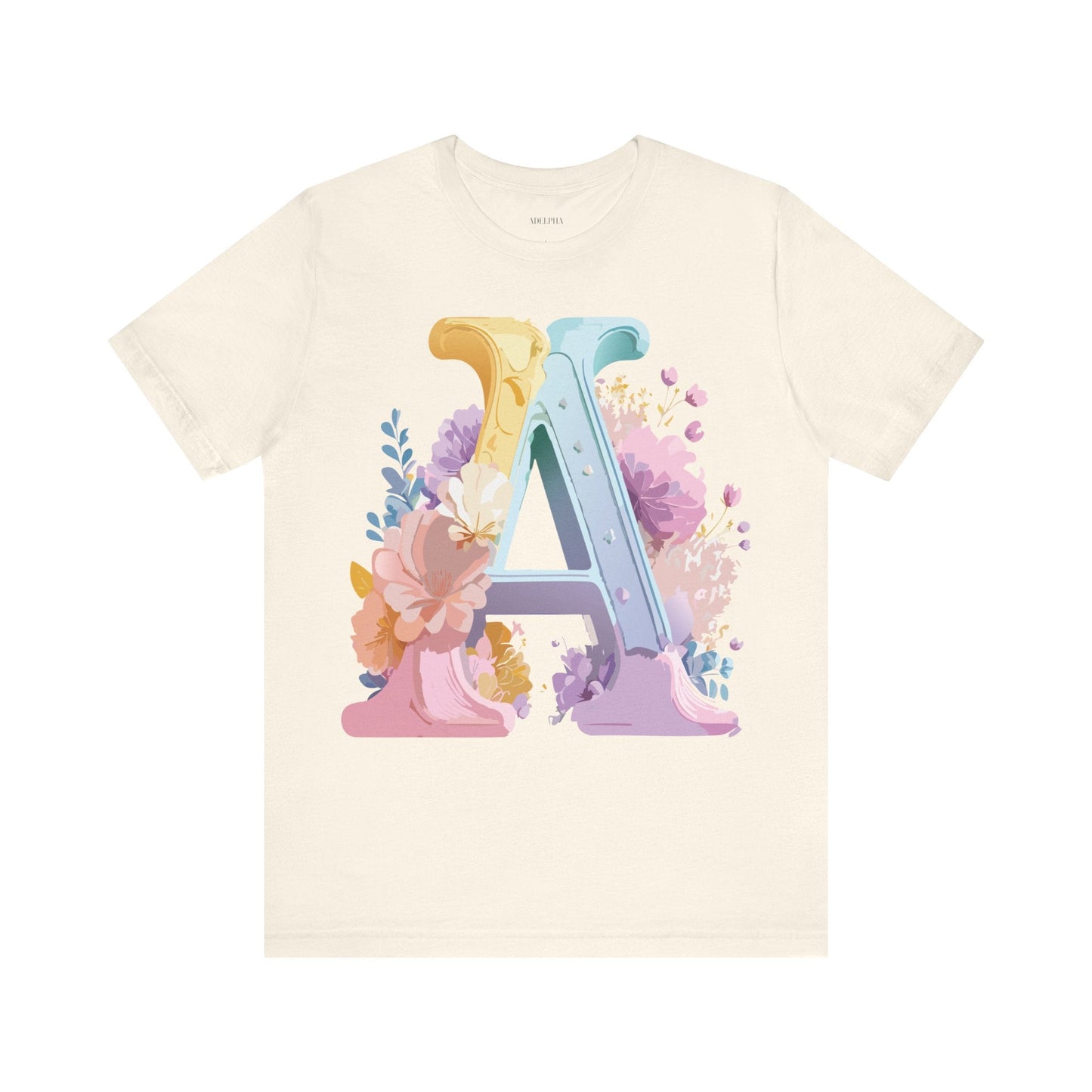 Letter A Graphic Tee Unisex Short Sleeve Shirt Vintage Inspired Artwork By Adelpha