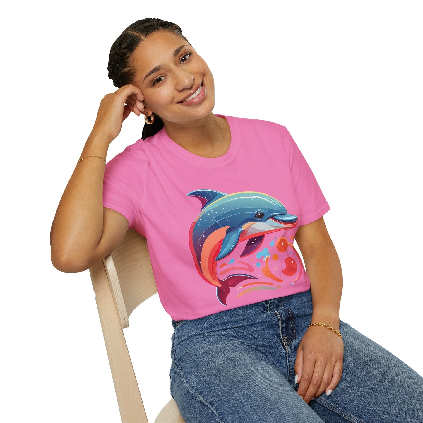 Gildan Softstyle Dolphin Shirt Unisex Short Sleeve Tee 100 Percent Ring Spun Cotton Comfortable Wear
