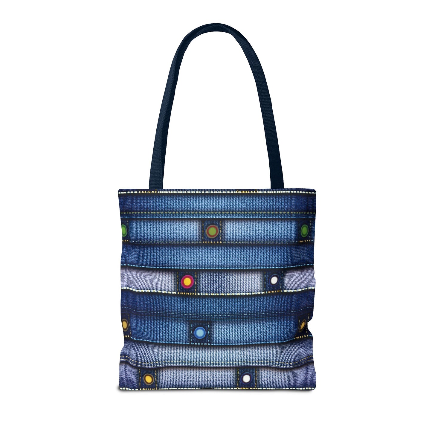 Denim Fabric Imitation Print Unisex Canvas Bag Poly Spun 3 Sizes Tote Bag 144