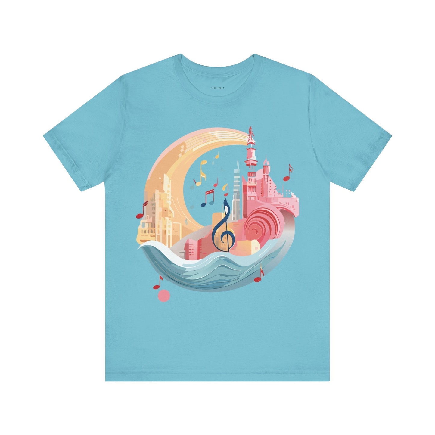 Music Graphic T Shirt Unisex Jersey Short Sleeve Art Design by Adelpha Vintage Inspired Tee