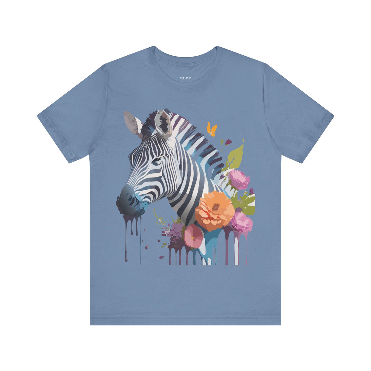 Zebra Graphic Unisex Cotton Bella+Canvas Tee with Art Animal Design e75