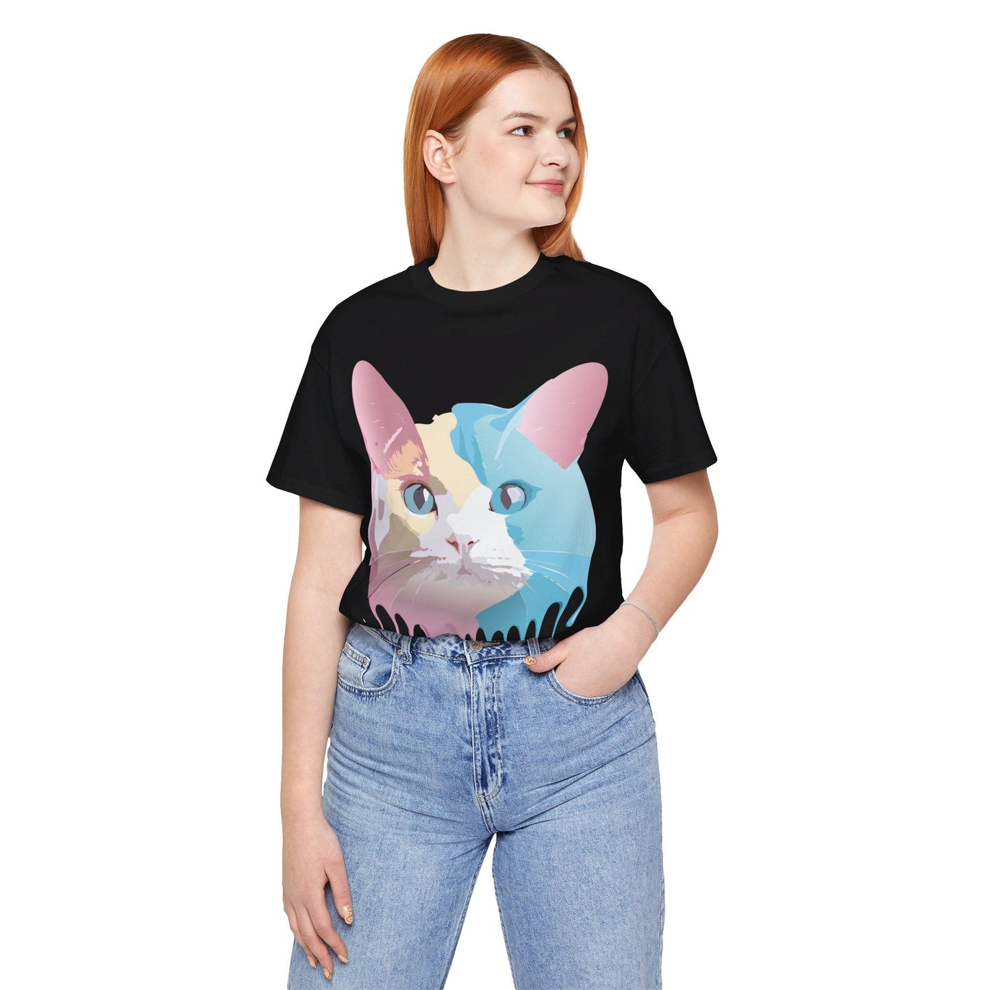 Cat Graphic Tee Unisex Short Sleeve Shirt With Vintage Adelpha Artwork