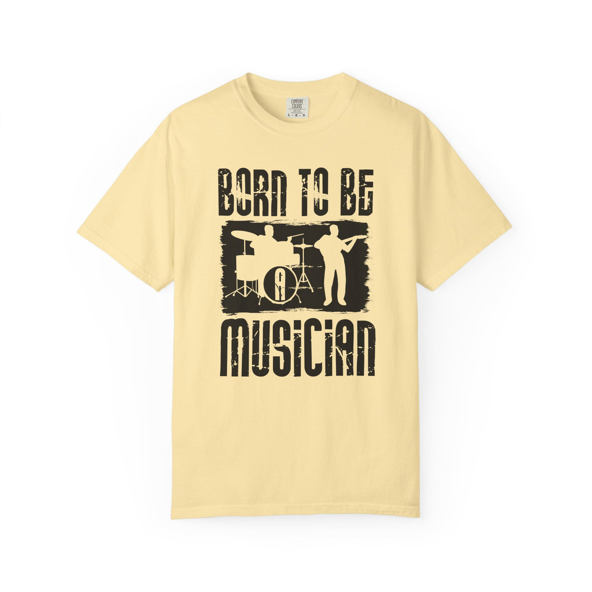 Born to Be Musician T-shirt Band Silhouette Drum Guitar Design Unisex Cotton Tee 009
