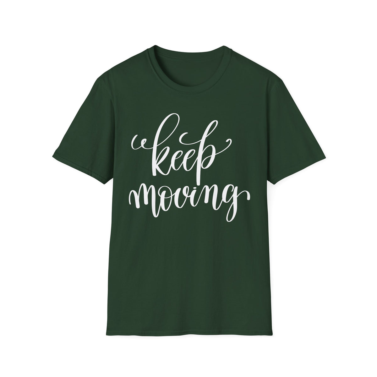 Keep Moving T-Shirt Unisex Cotton Short Sleeves Inspirational Script Workout Tee