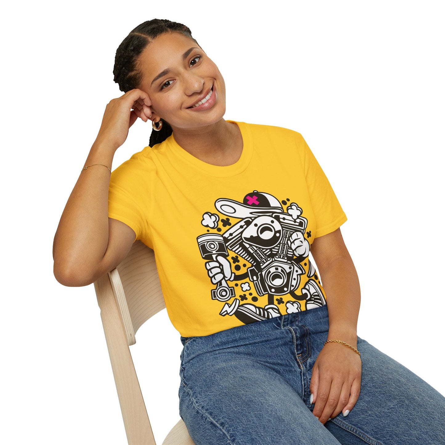 Cartoon T Shirt Animation Tee Funny Tee Unisex Gildan Softstyle 64000 100 Percent Cotton