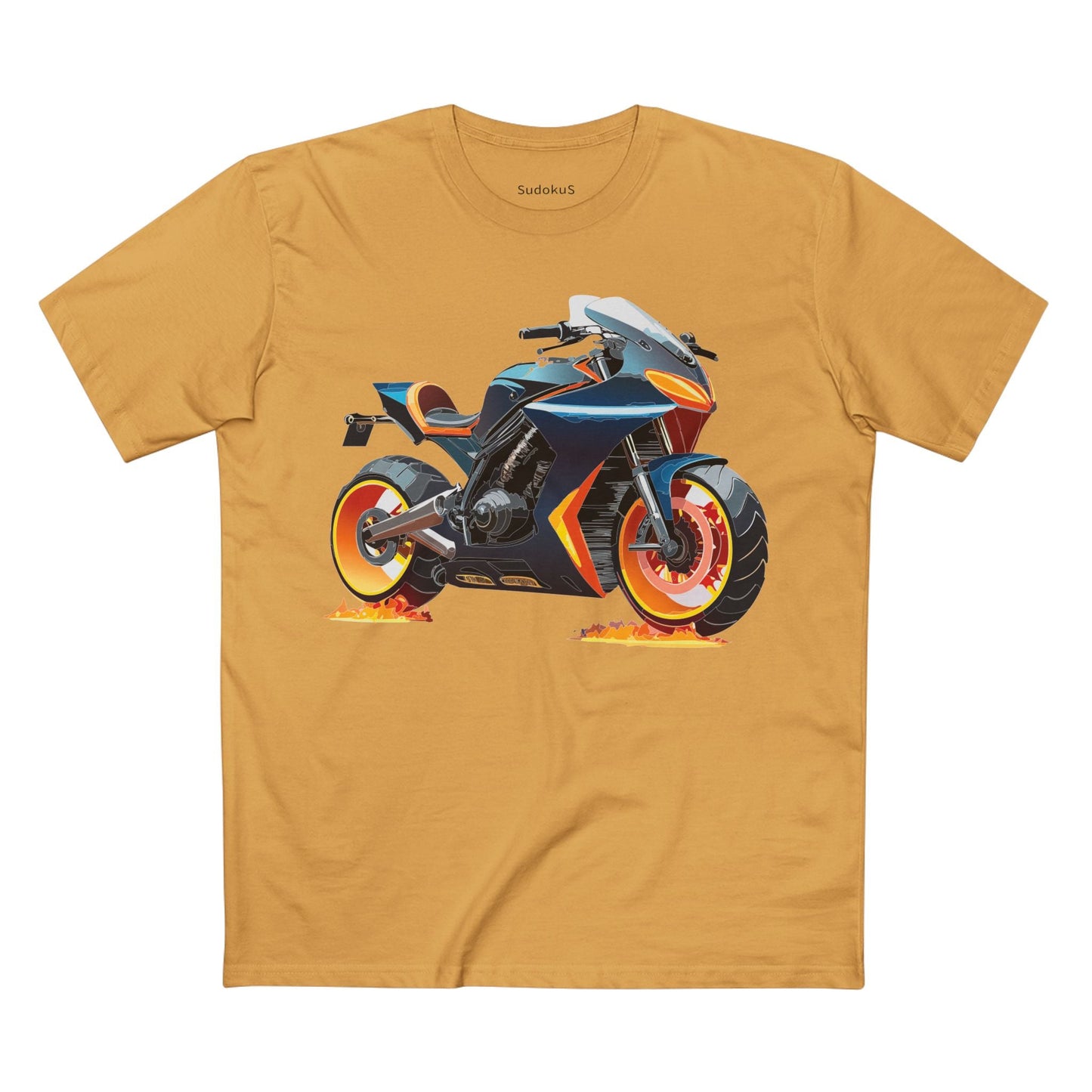 Moto Bike Graphic Unisex 100 Cotton Staple Tee 25