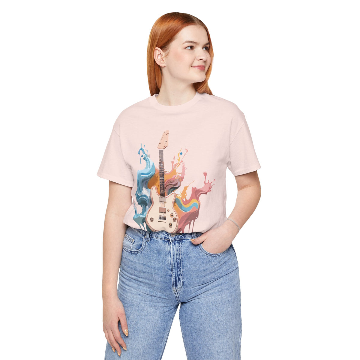 Music Graphic Unisex Cotton Bella+Canvas Tee with Art Design m160