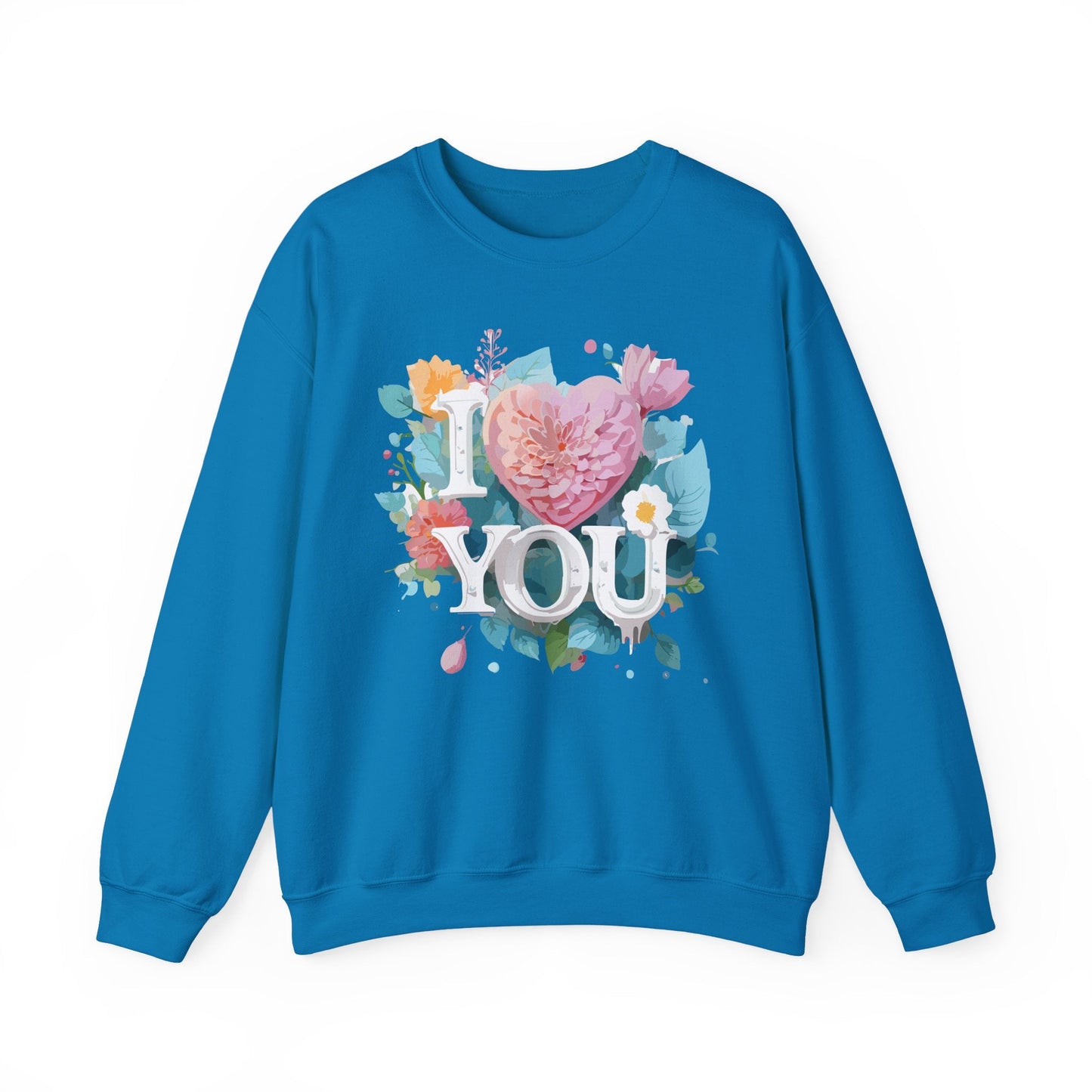Floral Love Sweatshirt Unisex Valentines Day Gift 50 50 Cotton Polyester Crewneck