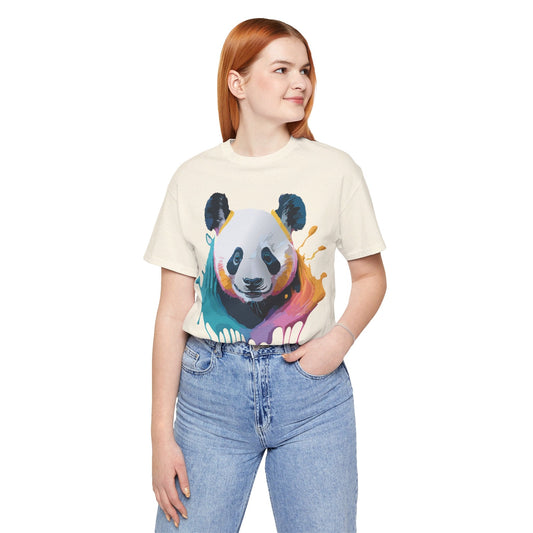 Panda Graphic Unisex 100 Cotton Vintage Art with Animal T-Shirt 17