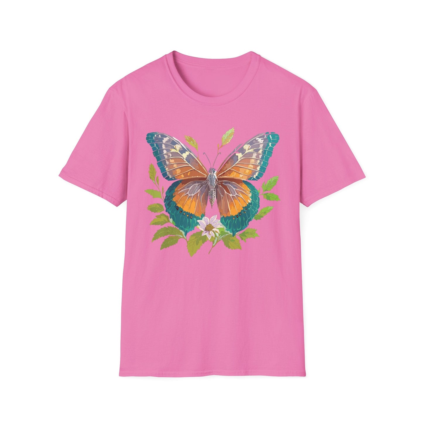 Unisex Butterfly Shirt With Monarch Design Cotton Tee Gildan 64000 Softstyle Comfort