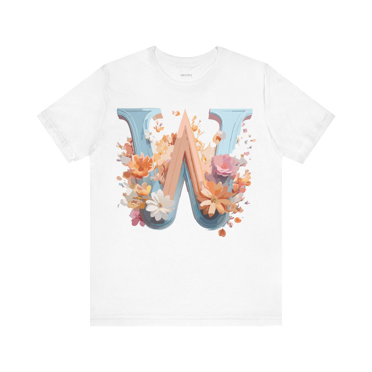 Letter W Graphic Unisex Cotton Bella+Canvas Tee with Art Letter Design