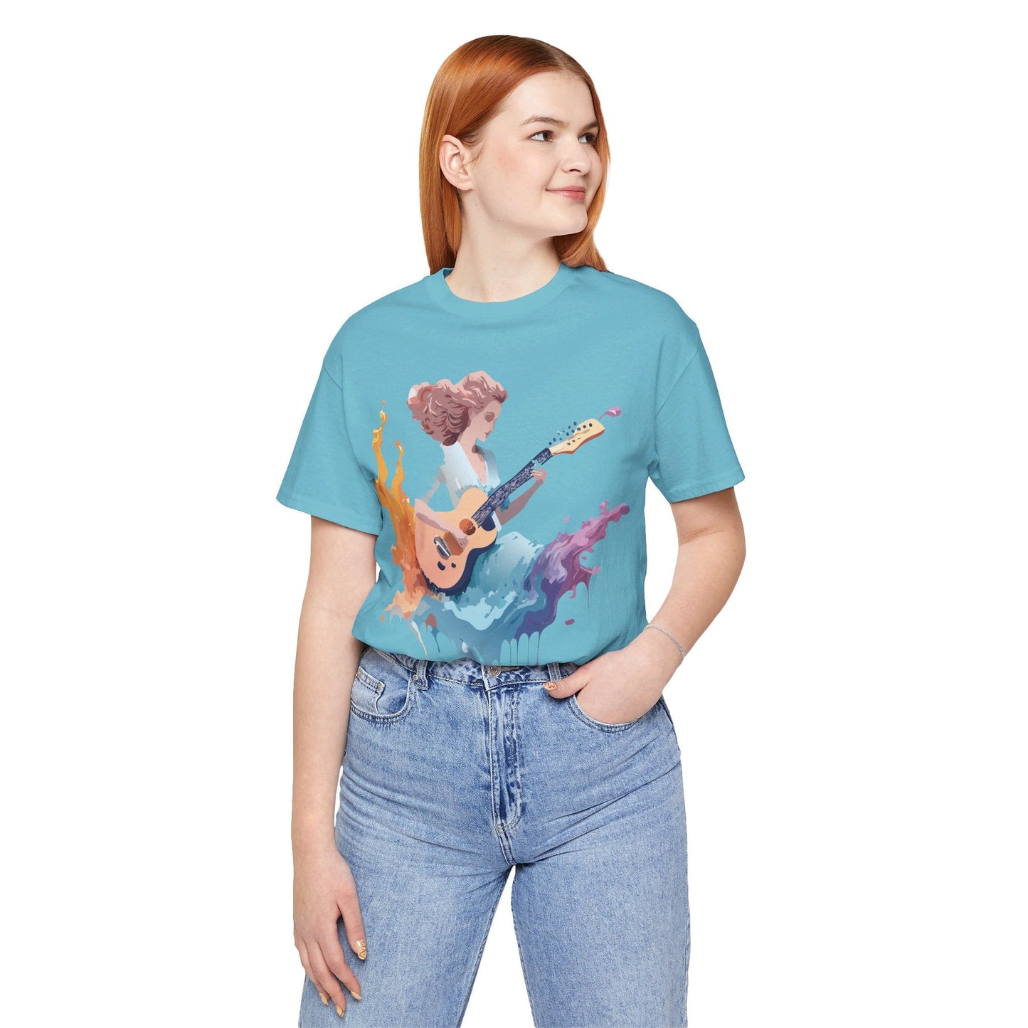Music Graphic Unisex 100 Cotton Vintage Art with Musical Elements Tee 38