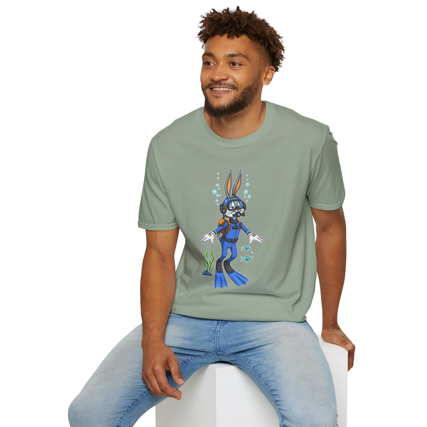 Cartoon Bunny Graphic Unisex Cotton Animal Animation Artwork Design Tee 16