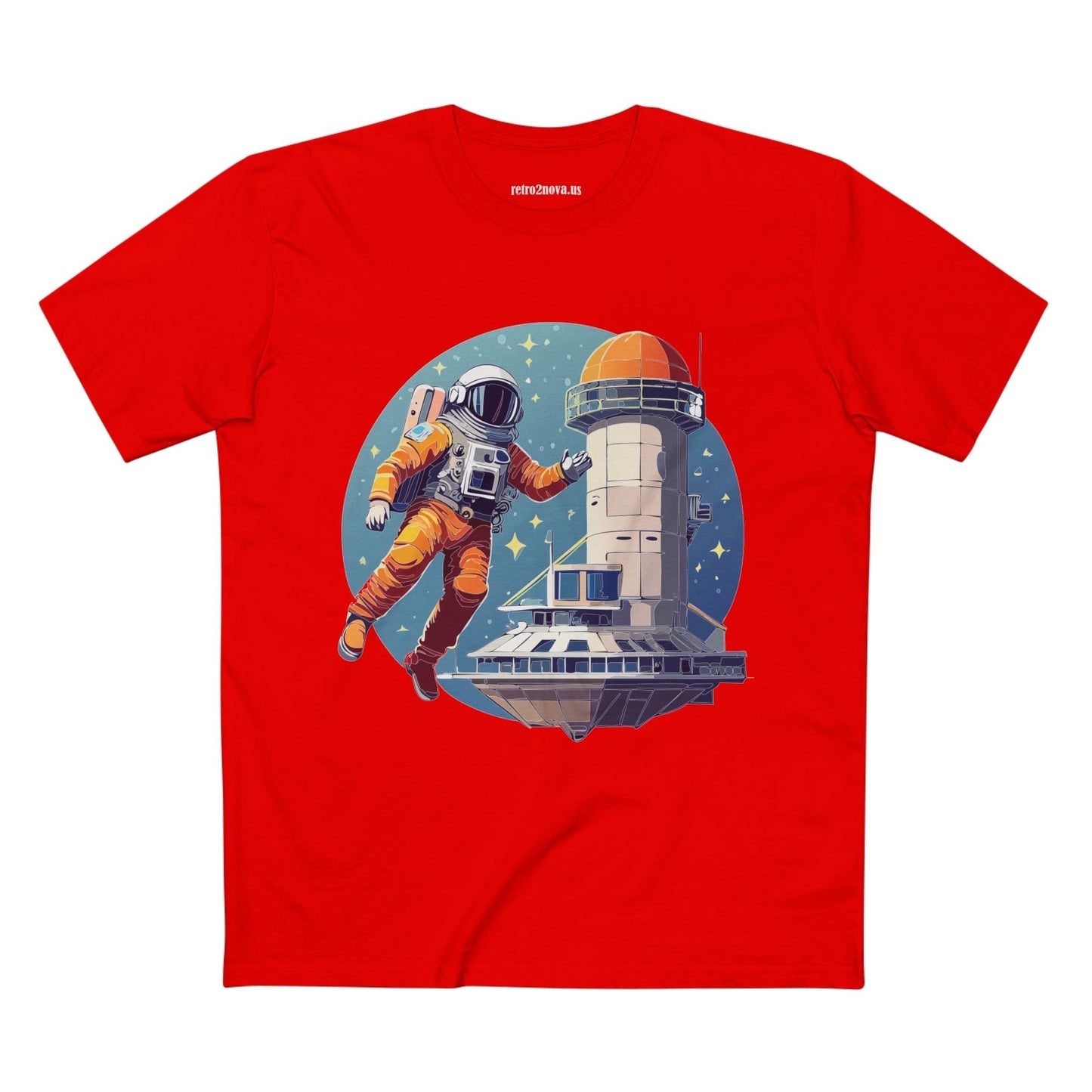 Cosmos Astronaut Shirt Unisex Premium Cotton Tee With Original Art Design Retro2Nova CS11
