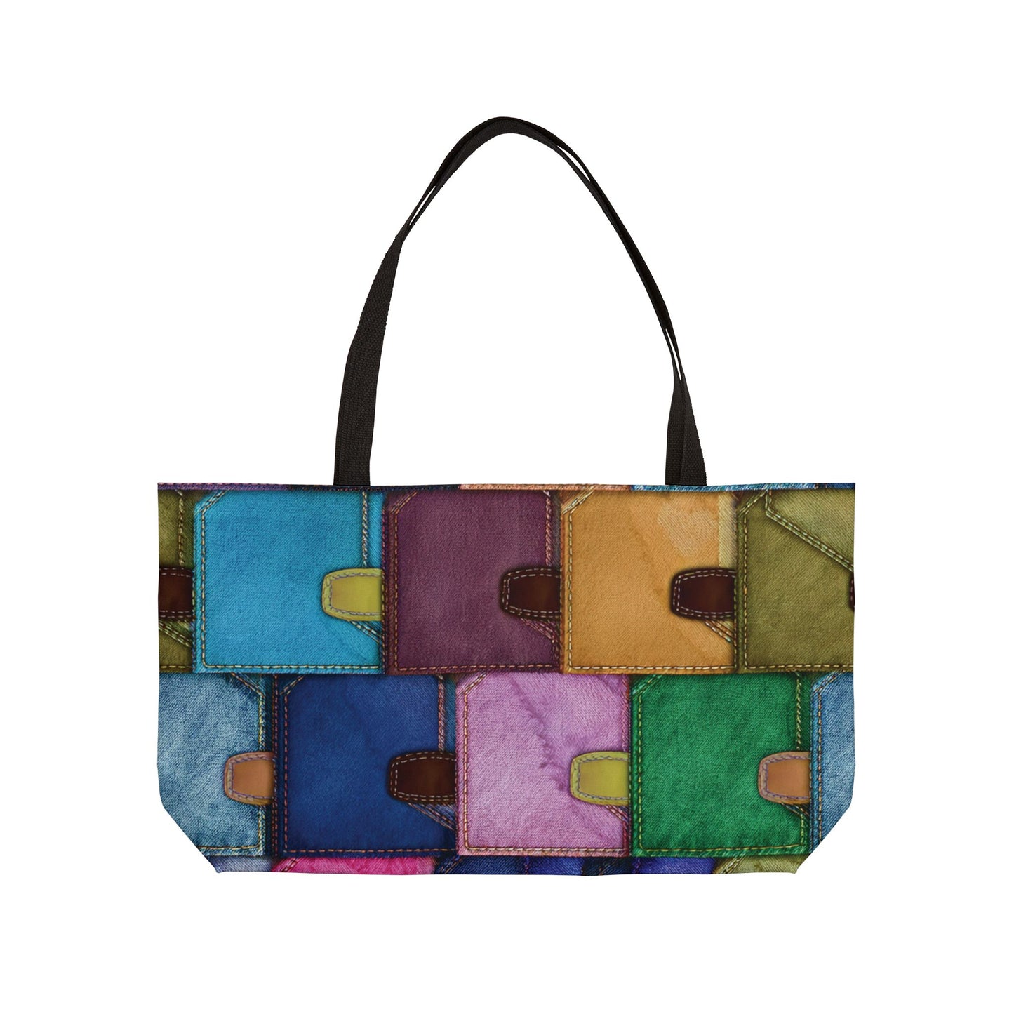 Denim Print Yoga Bag High-Quality 100% Spun Polyester 24x13 Canvas Gym Bag 39