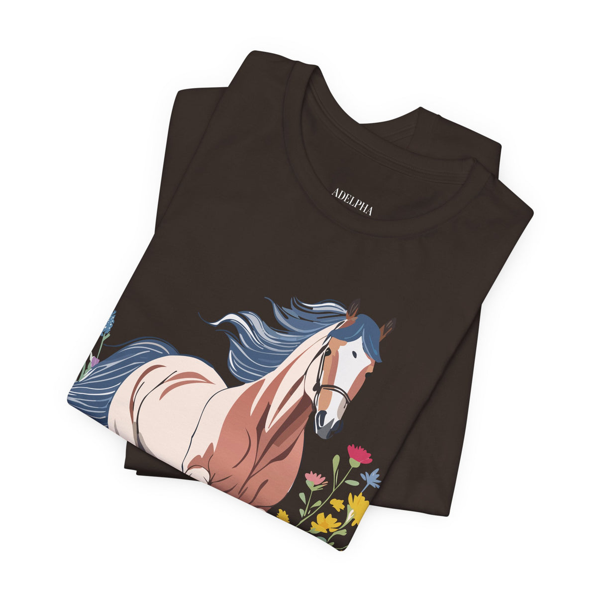 Horse Graphic Unisex Cotton Bella+Canvas Tee with Art Animal Design e32