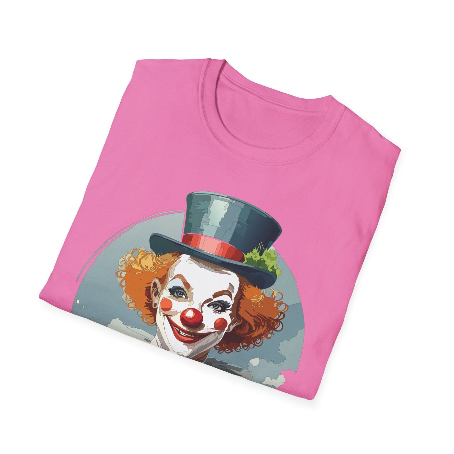 Unisex Clown Shirt Funny Man Circus Design Hundred Percent Ring Spun Cotton Gildan Softstyle Tee