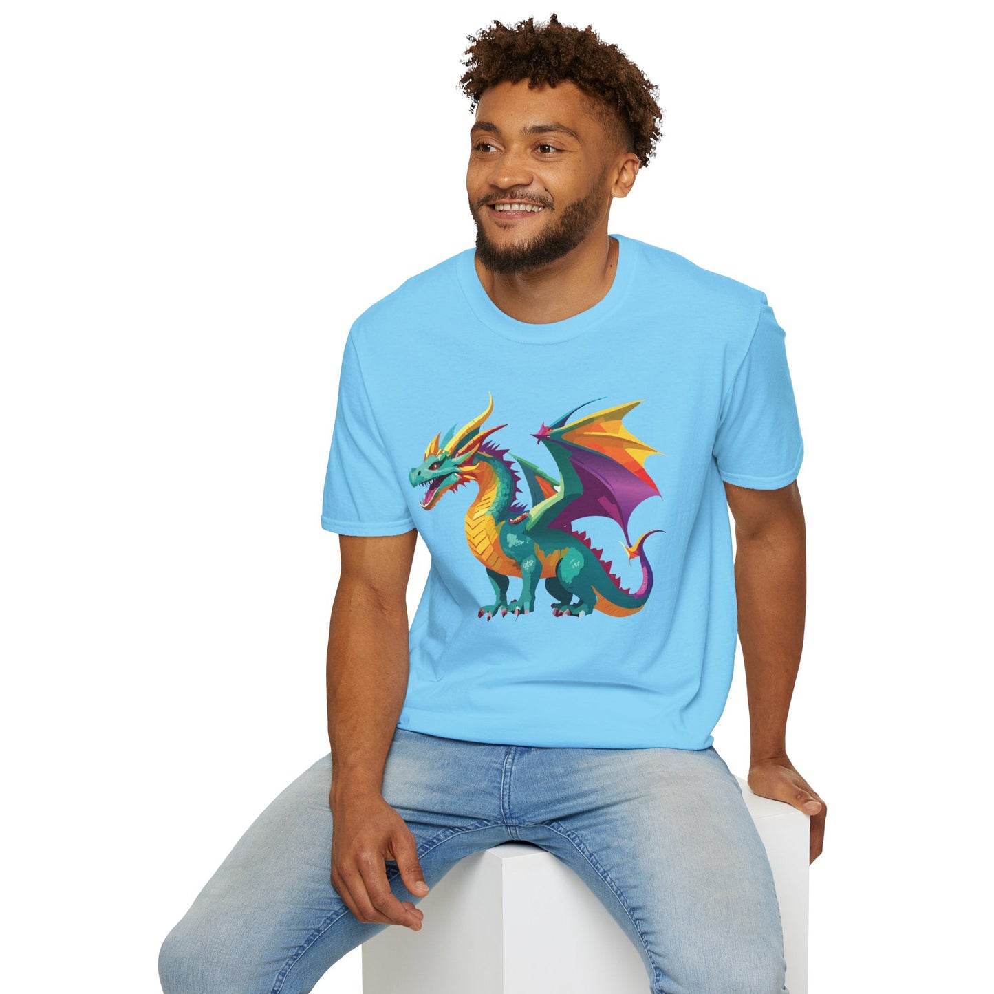 Dragon T Shirt Unisex Short Sleeve Art Design Gildan Softstyle Cotton Tee For Animal Lovers