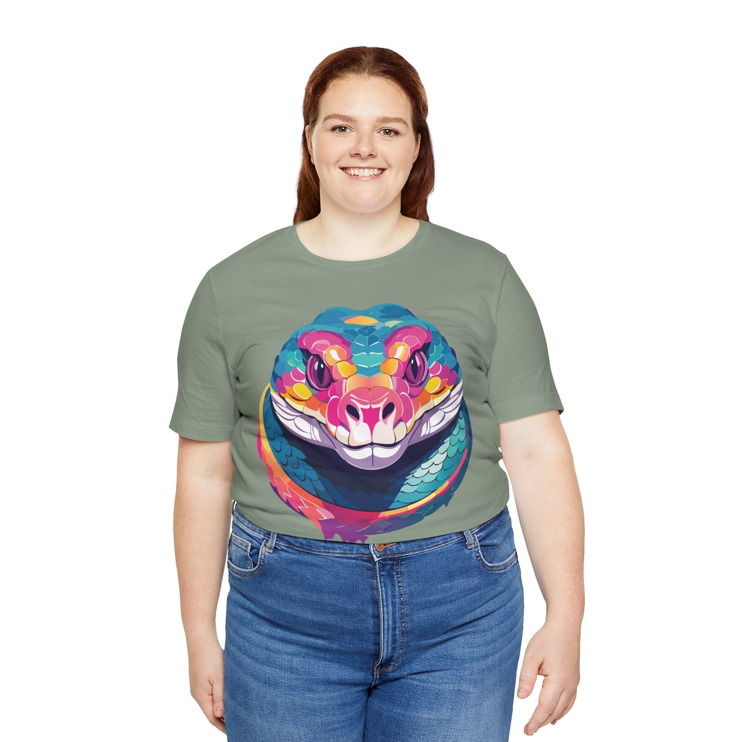 Unisex Animal Tee Shirt With Art Design, Wild Animals Short Sleeve Graphic Tee For Everyday Wear
