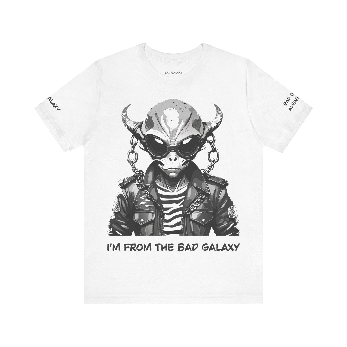 Tee Shirt With Alien From Bad Galaxy One Hundred Percent Cotton Lightweight USA Made With Eco Inks