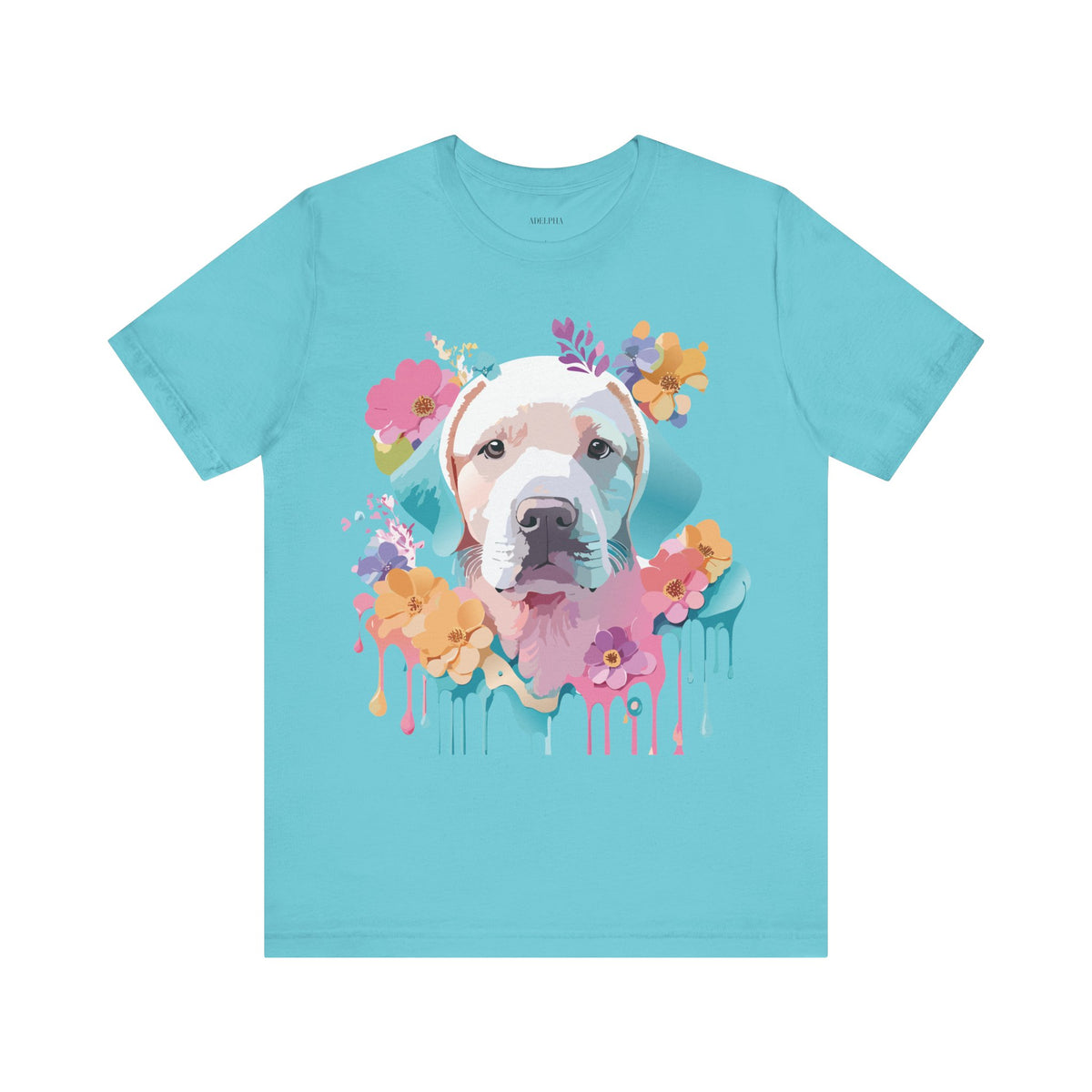 Dog Graphic Unisex Cotton Bella+Canvas Tee with Animal Art Design m21