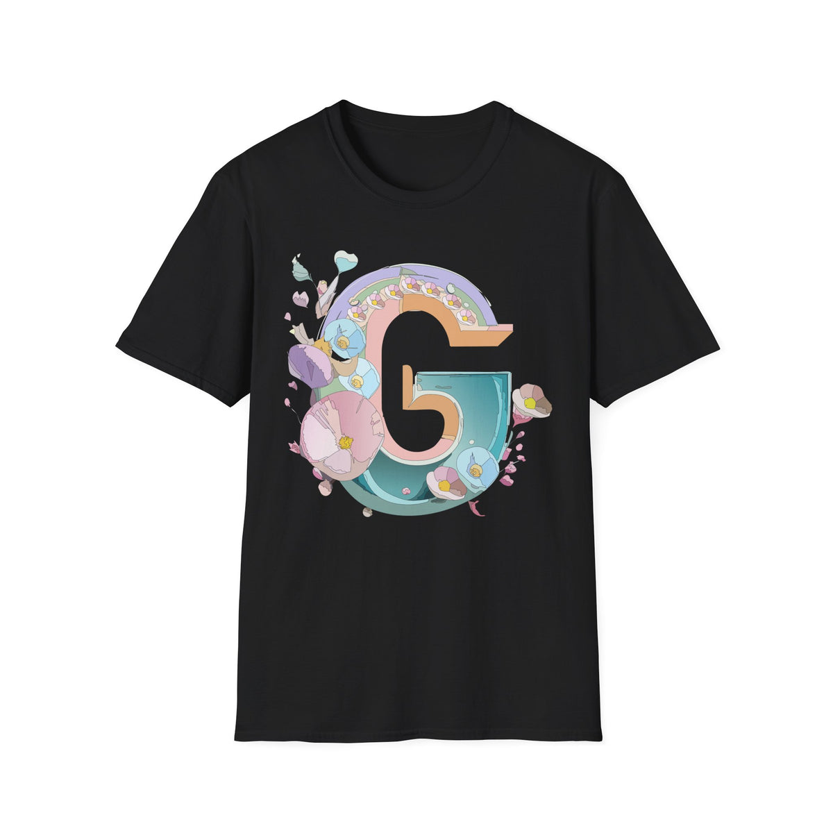 Floral Letter G T-Shirt | Botanical Initial Tee